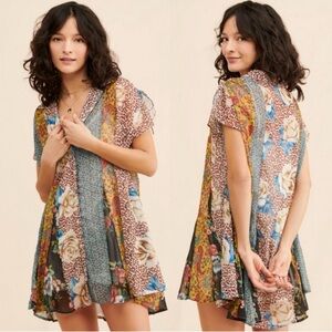 Free People Toni Printed Mini Dress in Color: Meadow Combo, Size Small